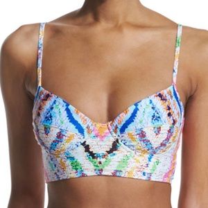 Mara Hoffman Rainbow-Printed Underwire Bustier Swim Top